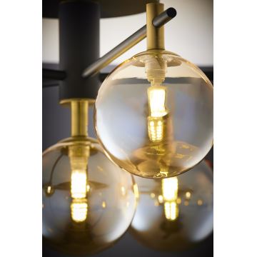 Jupiter 2033 - Bevestigde hanglamp FIGARO 6xG9/10W/230V zwart/goud/beige