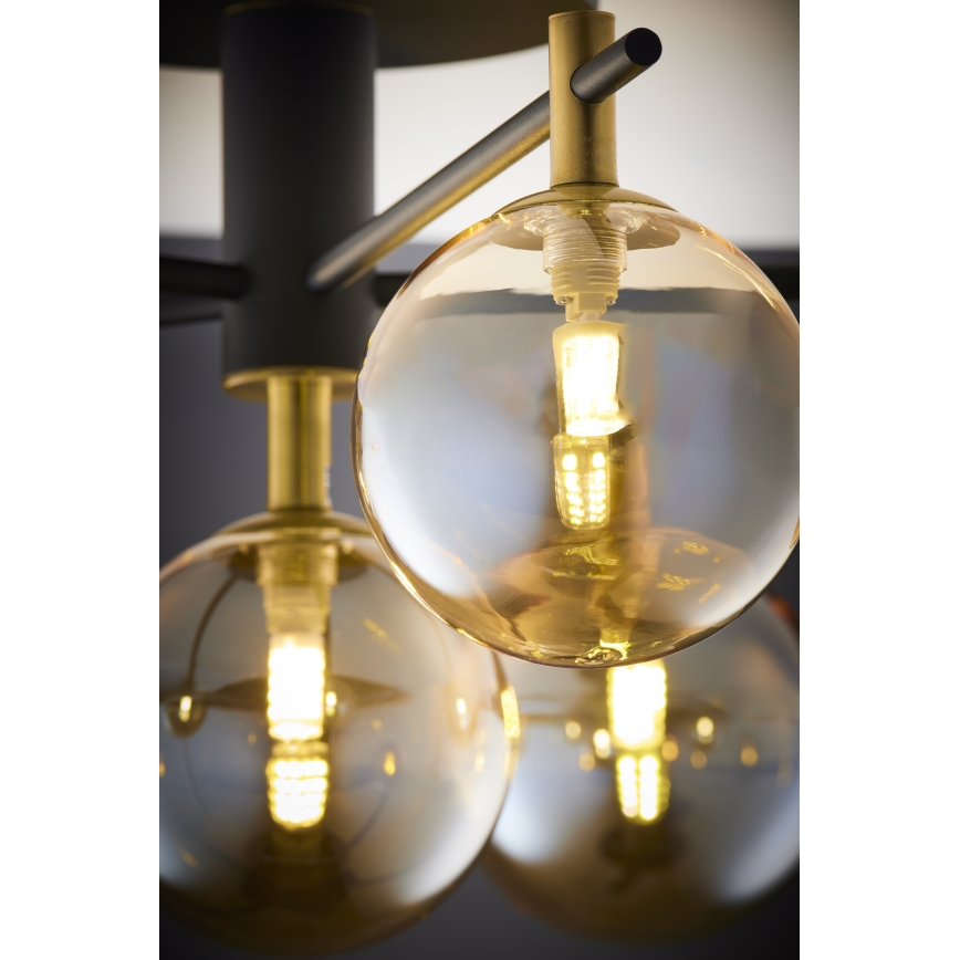 Jupiter 2033 - Bevestigde hanglamp FIGARO 6xG9/10W/230V zwart/goud/beige