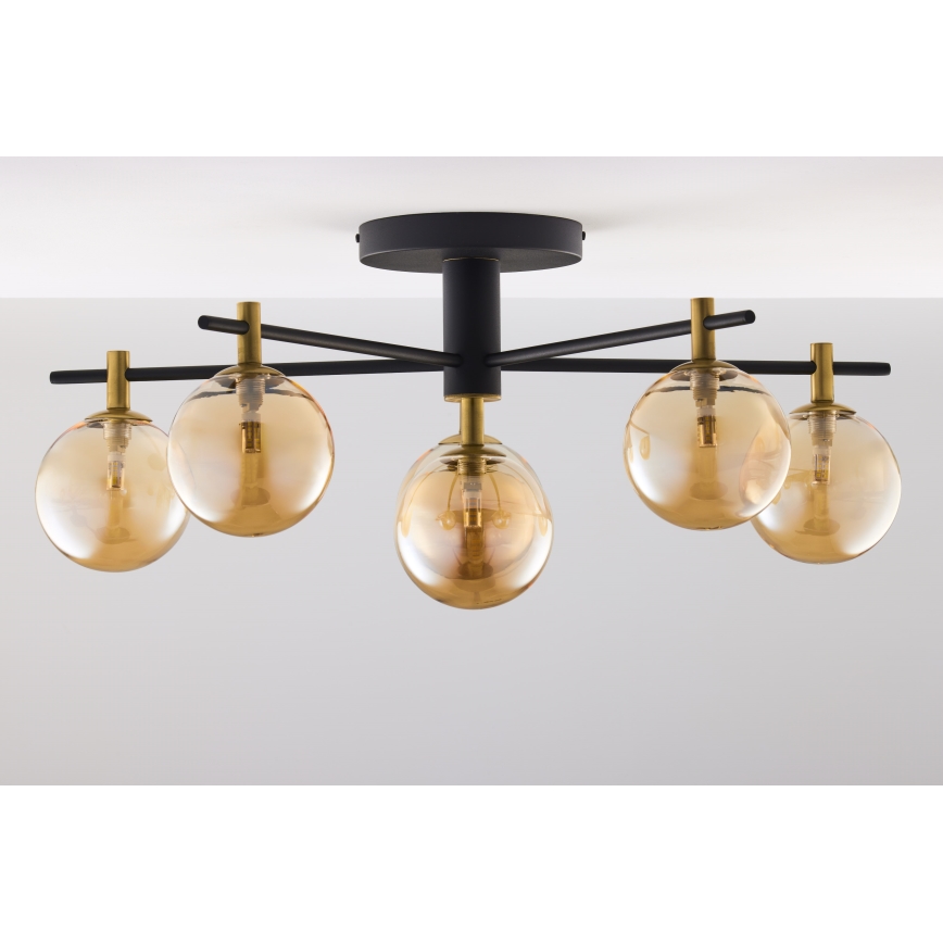 Jupiter 2033 - Bevestigde hanglamp FIGARO 6xG9/10W/230V zwart/goud/beige