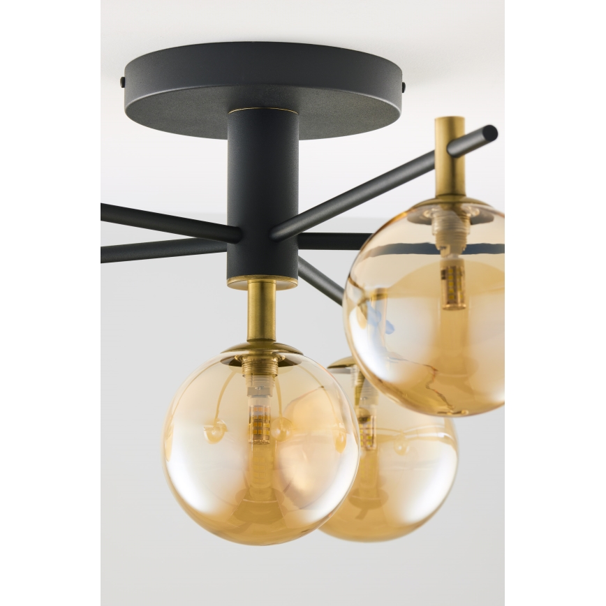 Jupiter 2033 - Bevestigde hanglamp FIGARO 6xG9/10W/230V zwart/goud/beige