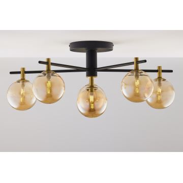 Jupiter 2033 - Bevestigde hanglamp FIGARO 6xG9/10W/230V zwart/goud/beige