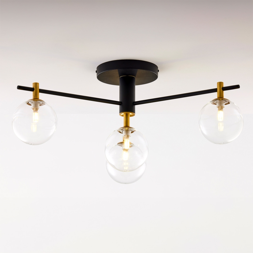 Jupiter 2034 - Bevestigde hanglamp FIGARO 4xG9/10W/230V zwart/goud/beige/doorzichtig