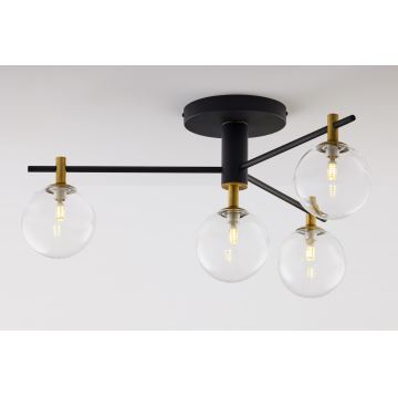 Jupiter 2034 - Bevestigde hanglamp FIGARO 4xG9/10W/230V zwart/goud/beige/doorzichtig