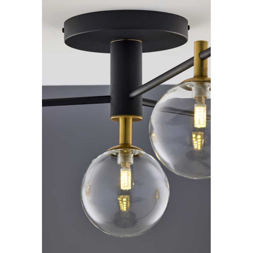 Jupiter 2034 - Bevestigde hanglamp FIGARO 4xG9/10W/230V zwart/goud/beige/doorzichtig