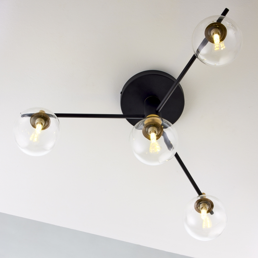 Jupiter 2034 - Bevestigde hanglamp FIGARO 4xG9/10W/230V zwart/goud/beige/doorzichtig