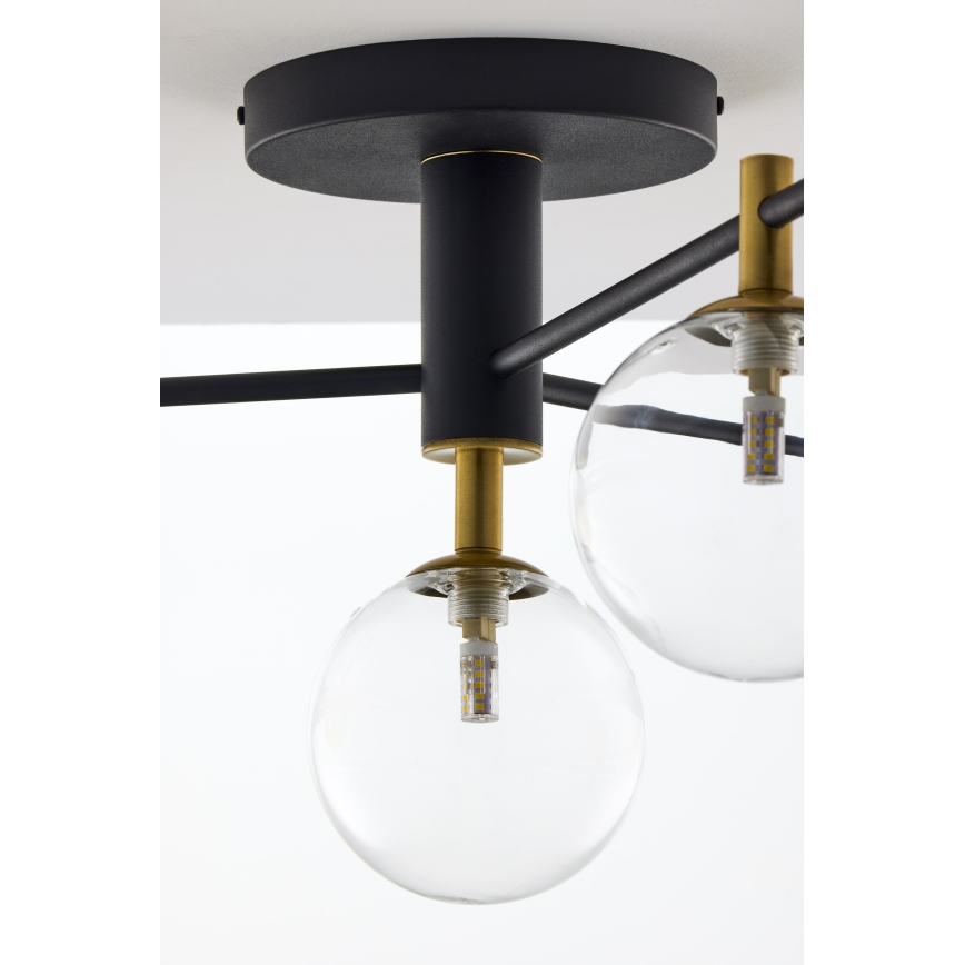 Jupiter 2034 - Bevestigde hanglamp FIGARO 4xG9/10W/230V zwart/goud/beige/doorzichtig