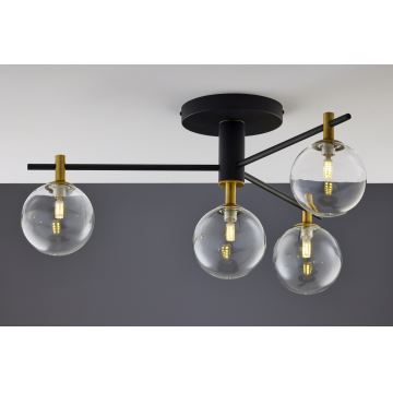 Jupiter 2034 - Bevestigde hanglamp FIGARO 4xG9/10W/230V zwart/goud/beige/doorzichtig