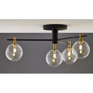 Jupiter 2034 - Bevestigde hanglamp FIGARO 4xG9/10W/230V zwart/goud/beige/doorzichtig