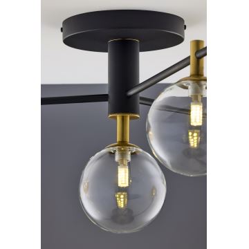 Jupiter 2034 - Plafonnier FIGARO 4xG9/10W/230V noir/doré/beige/transparent