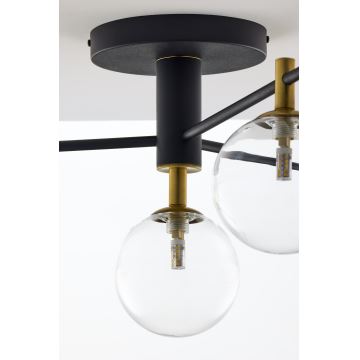 Jupiter 2034 - Plafonnier FIGARO 4xG9/10W/230V noir/doré/beige/transparent