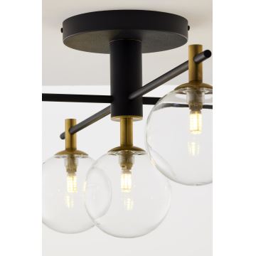 Jupiter 2035 - Bevestigde hanglamp FIGARO 5xG9/10W/230V zwart/goud/beige/doorzichtig