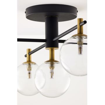 Jupiter 2035 - Plafonnier FIGARO 5xG9/10W/230V noir/doré/beige/transparent