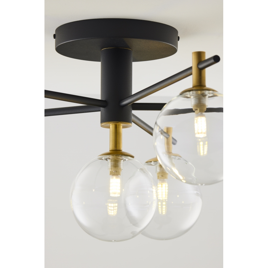 Jupiter 2036 - Bevestigde hanglamp FIGARO 6xG9/10W/230V zwart/goud/beige/doorzichtig