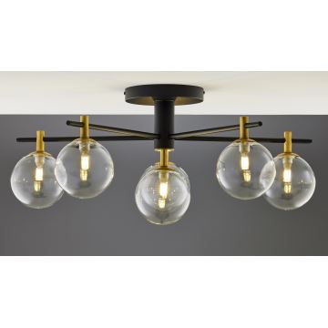 Jupiter 2036 - Bevestigde hanglamp FIGARO 6xG9/10W/230V zwart/goud/beige/doorzichtig