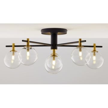 Jupiter 2036 - Bevestigde hanglamp FIGARO 6xG9/10W/230V zwart/goud/beige/doorzichtig