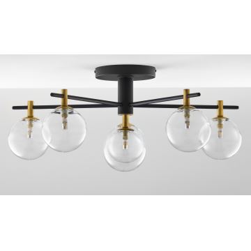 Jupiter 2036 - Bevestigde hanglamp FIGARO 6xG9/10W/230V zwart/goud/beige/doorzichtig