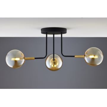 Jupiter 2037 - Hanglamp met vaste pendel BURANO 3xG9/10W/230V zwart/goud/beige