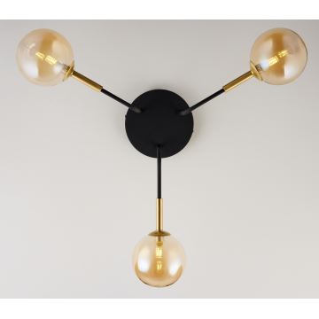 Jupiter 2037 - Hanglamp met vaste pendel BURANO 3xG9/10W/230V zwart/goud/beige