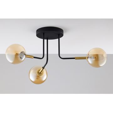 Jupiter 2037 - Hanglamp met vaste pendel BURANO 3xG9/10W/230V zwart/goud/beige