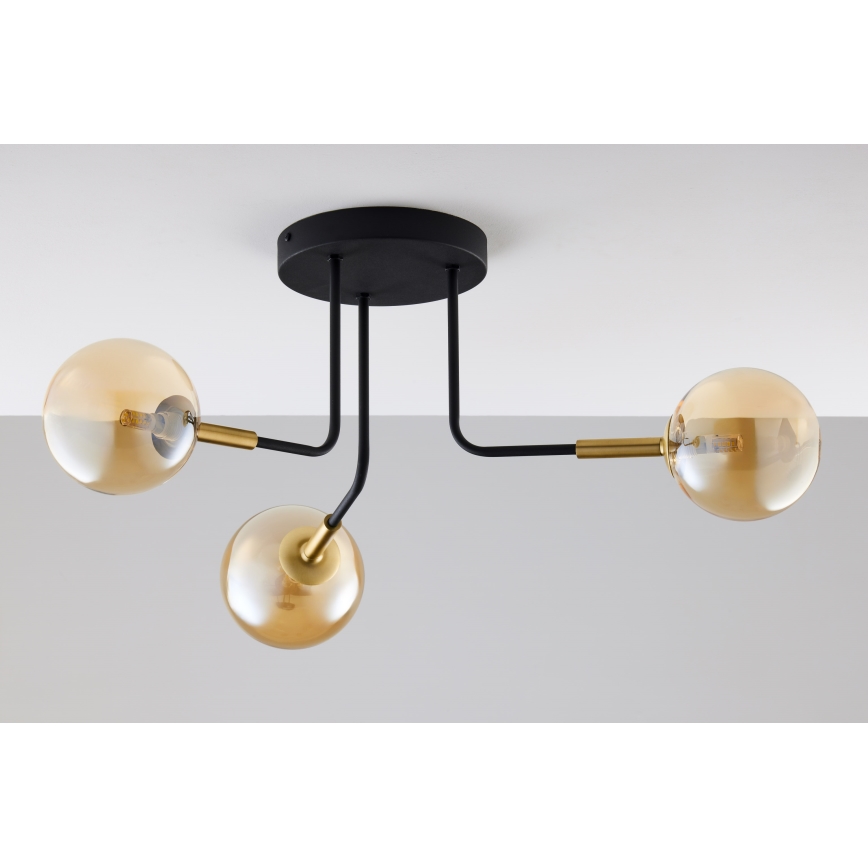 Jupiter 2037 - Hanglamp met vaste pendel BURANO 3xG9/10W/230V zwart/goud/beige