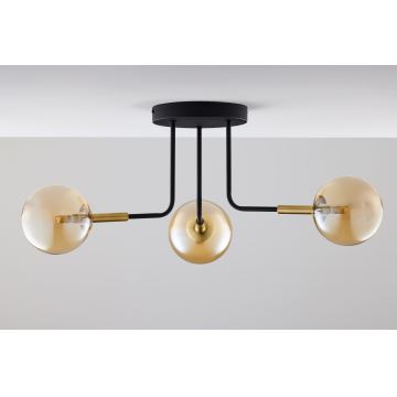 Jupiter 2037 - Hanglamp met vaste pendel BURANO 3xG9/10W/230V zwart/goud/beige