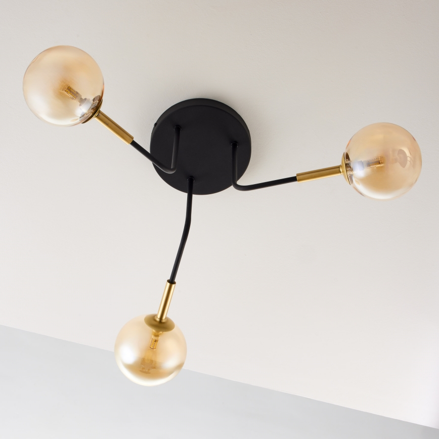 Jupiter 2037 - Suspension-barre BURANO 3xG9/10W/230V noir/doré/beige