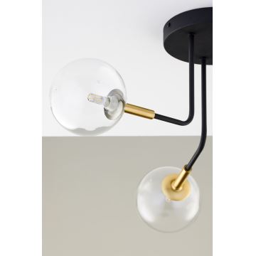 Jupiter 2039 - Hanglamp met vaste pendel BURANO 3xG9/10W/230V zwart/goud/doorzichtig