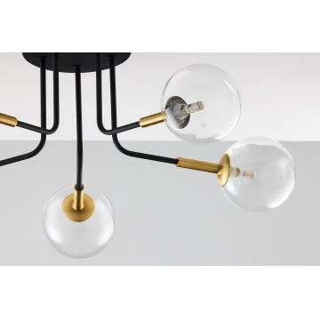 Jupiter 2040 - Suspension-barre BURANO 5xG9/10W/230V noir/doré/transparent