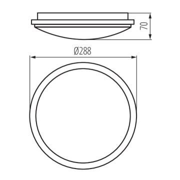 Plafonnier salle de bain avec détecteur ORTE LED/18W/230V IP54