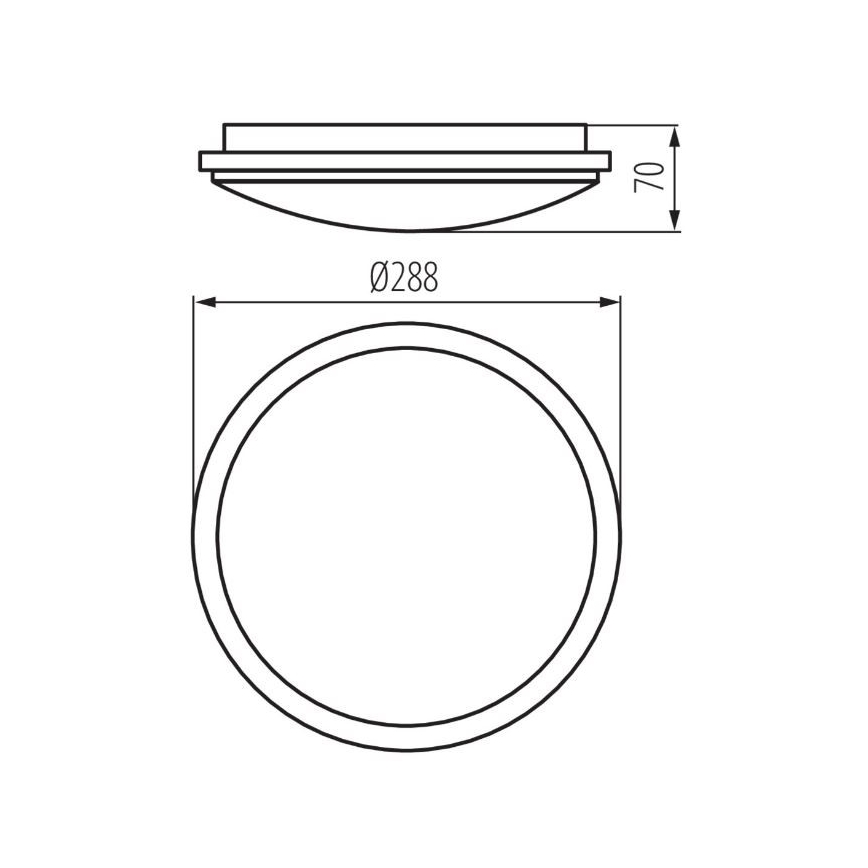 Plafonnier salle de bain avec détecteur ORTE LED/18W/230V IP54