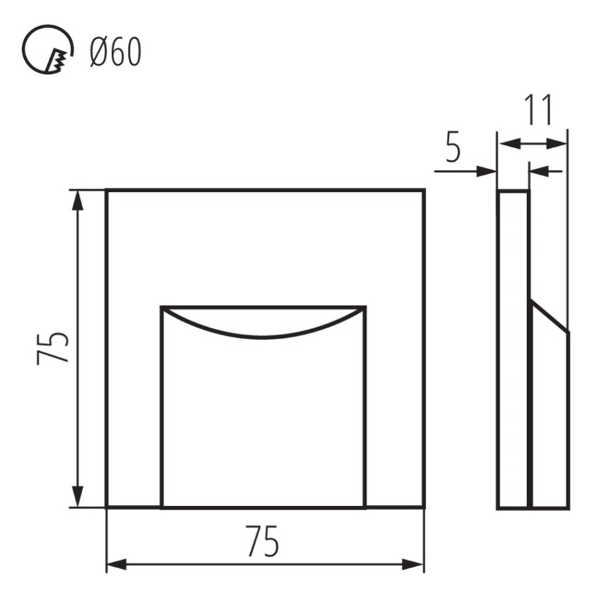 Lumière d'escalier ERINUS LED/0,8W/12V 4000K blanche