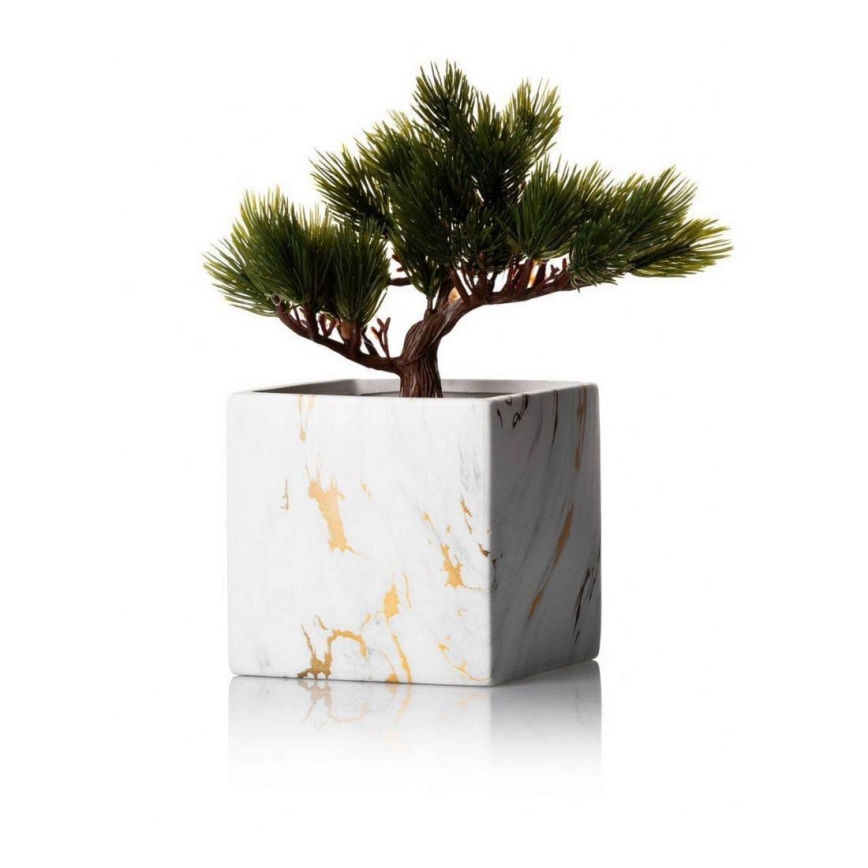 Keramische Bloempot MARBELA 11x11 cm wit/goud