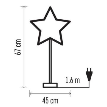 Kerstdecoratie 1xE14/25W/230V d. 45 cm wit