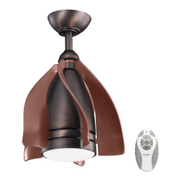 Kichler - Ventilateur de plafond LED à intensité variable TERNA LED/10W/230V bronze/marron + télécommande