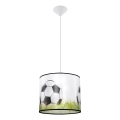 Kinder hanglamp aan een koord FOOTBALL 1xE27/15W/230V diameter 30 cm voetbal