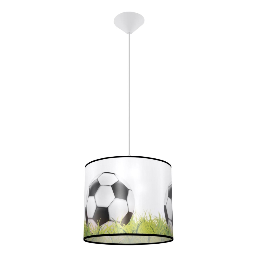 Kinder hanglamp aan een koord FOOTBALL 1xE27/15W/230V diameter 30 cm voetbal