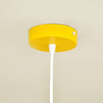 Kinder hanglamp aan een koord STARS 1xE27/15W/230V geel/wit