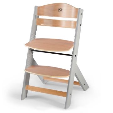 KINDERKRAFT - Chaise de repas pour bébé avec revêtement ENOCK grise