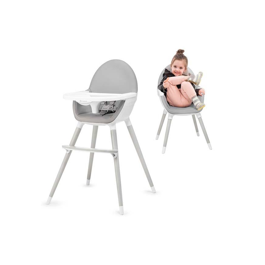 KINDERKRAFT - Chaise haute pour repas enfant FINI gris/blanc