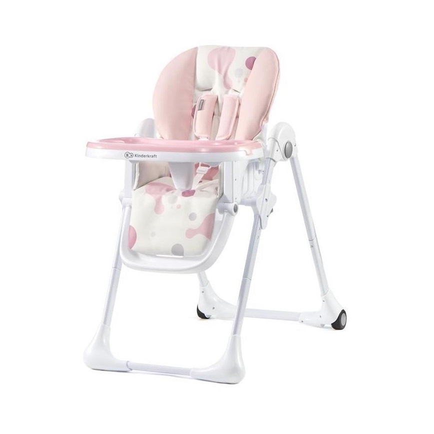 KINDERKRAFT - Chaise haute pour repas enfant YUMMY rose/blanc