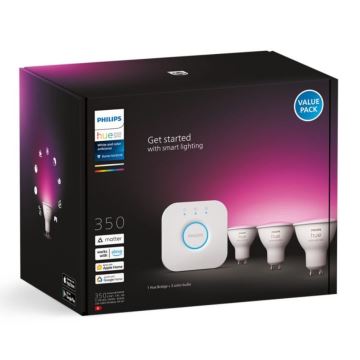 Kit de base Philips Hue WHITE AND COLOR AMBIANCE 3xGU10/5,7W/230V 2000-6500K + dispositif d