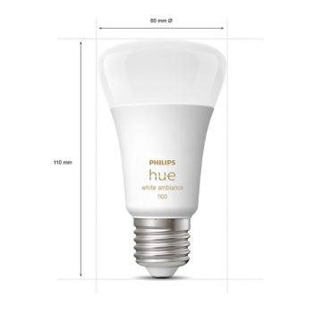 Kit de démarrage Philips Hue WHITE AMBIANCE 2xE27/8W/230V + appareil d