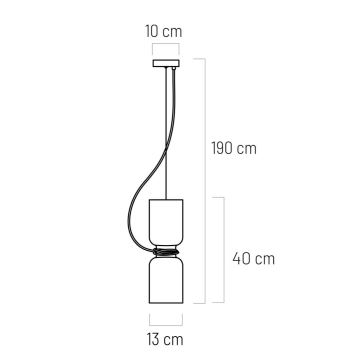 Suspension filaire ABEL 2xE27/11W/230V diam. 13 cm crème