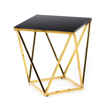 Koffie Tafel DIAMANTA 50x50 cm goud/zwart