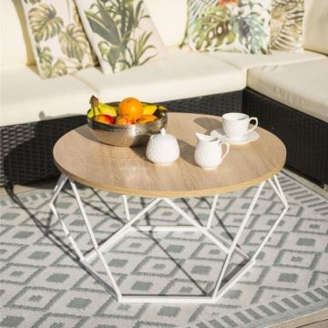 Koffie Tafel DIAMOND 40x70 cm wit/beige