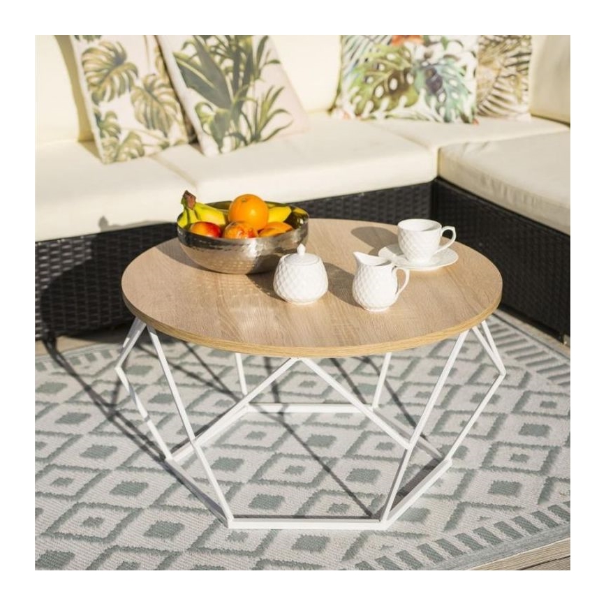 Koffie Tafel DIAMOND 40x70 cm wit/beige