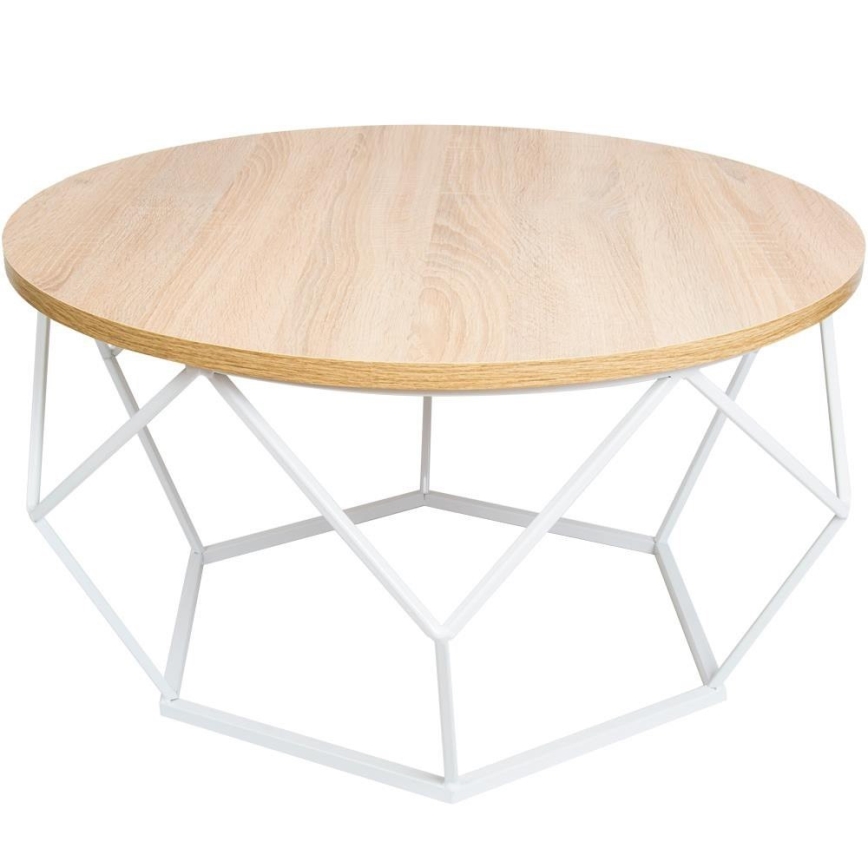 Koffie Tafel DIAMOND 40x70 cm wit/beige