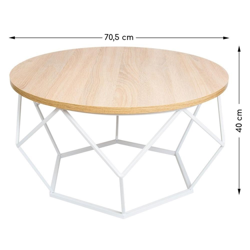 Koffie Tafel DIAMOND 40x70 cm wit/beige