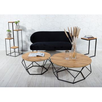 Koffie Tafel DIAMOND 40x70 cm zwart/bruin