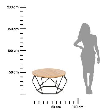 Koffie Tafel DIAMOND 40x70 cm zwart/bruin